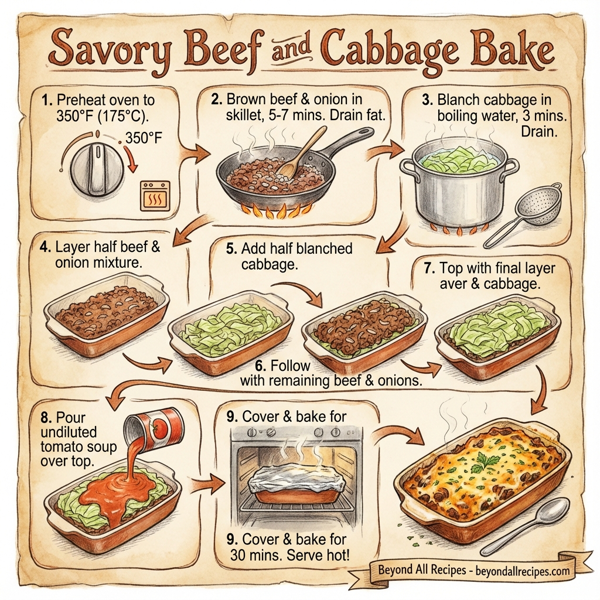 Savory Beef and Cabbage Bake instructions
