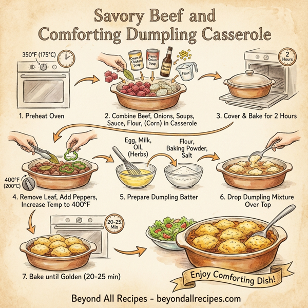Savory Beef and Comforting Dumpling Casserole instructions