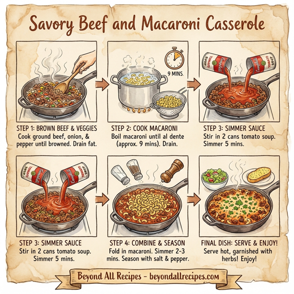 Savory Beef and Macaroni Casserole instructions