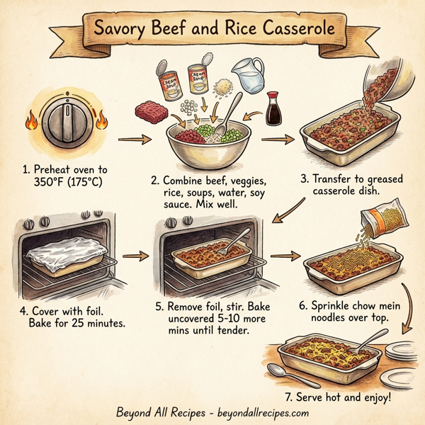 Savory Beef and Rice Casserole instructions