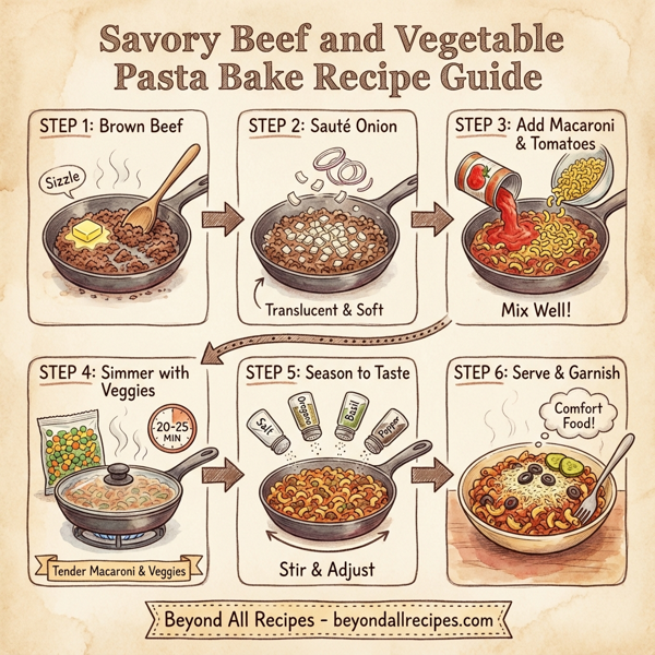 Savory Beef and Vegetable Pasta Bake instructions