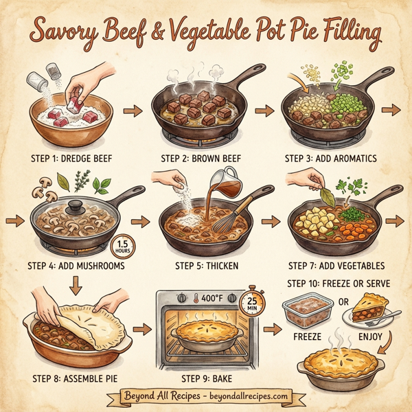 Savory Beef and Vegetable Pot Pie Filling instructions