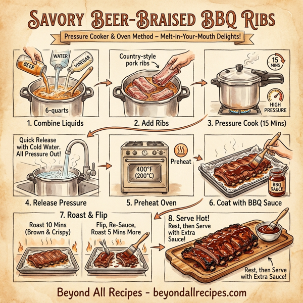 Savory Beer-Braised BBQ Ribs instructions