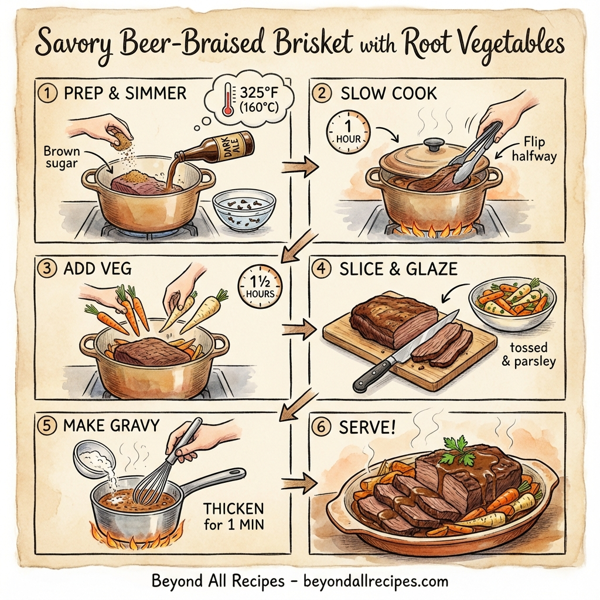 Savory Beer-Braised Brisket with Root Vegetables instructions