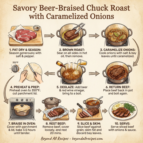 Savory Beer-Braised Chuck Roast with Caramelized Onions instructions