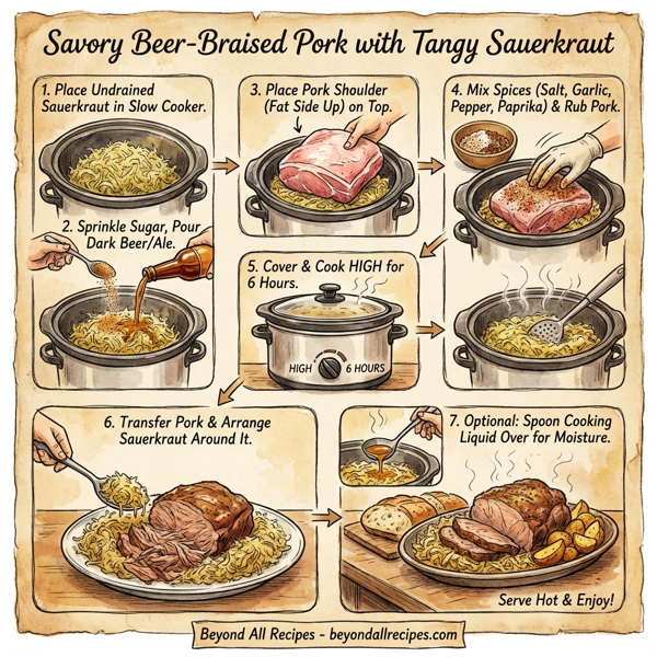 Savory Beer-Braised Pork with Tangy Sauerkraut instructions