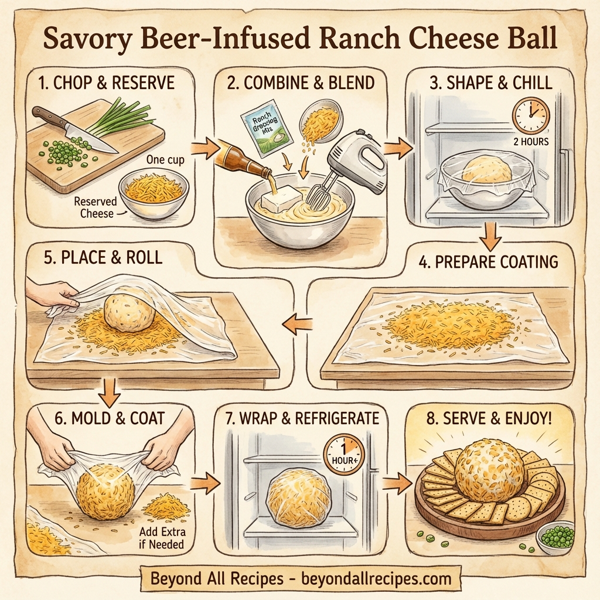 Savory Beer-Infused Ranch Cheese Ball instructions