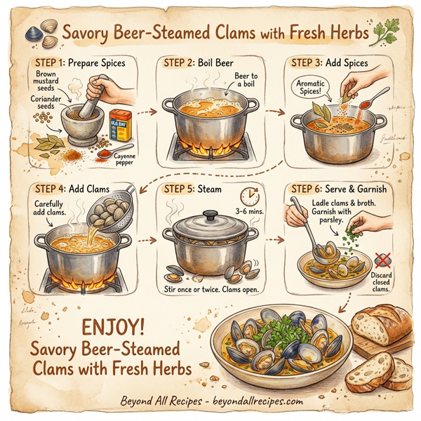 Savory Beer-Steamed Clams with Fresh Herbs instructions