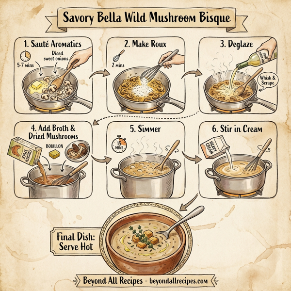 Savory Bella Wild Mushroom Bisque instructions