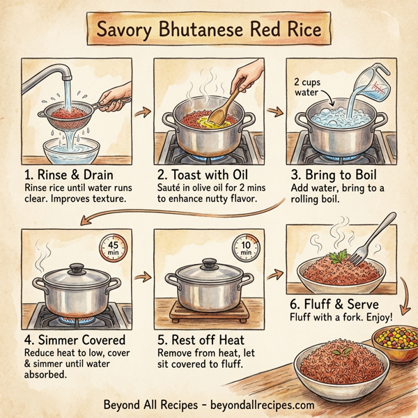 Savory Bhutanese Red Rice instructions
