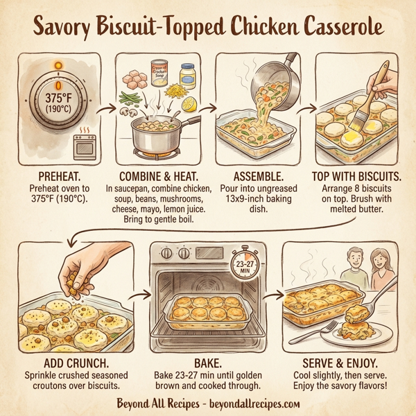 Savory Biscuit-Topped Chicken Casserole instructions