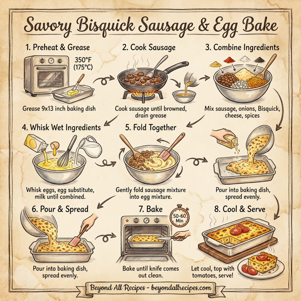 Savory Bisquick Sausage & Egg Bake instructions