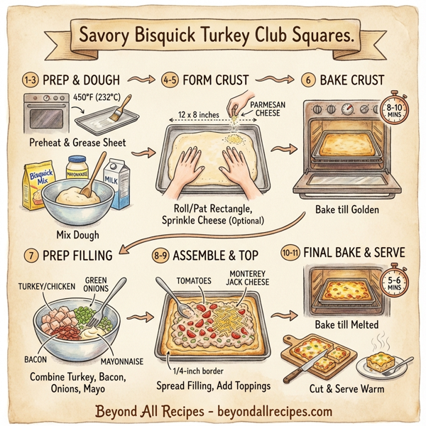Savory Bisquick Turkey Club Squares instructions