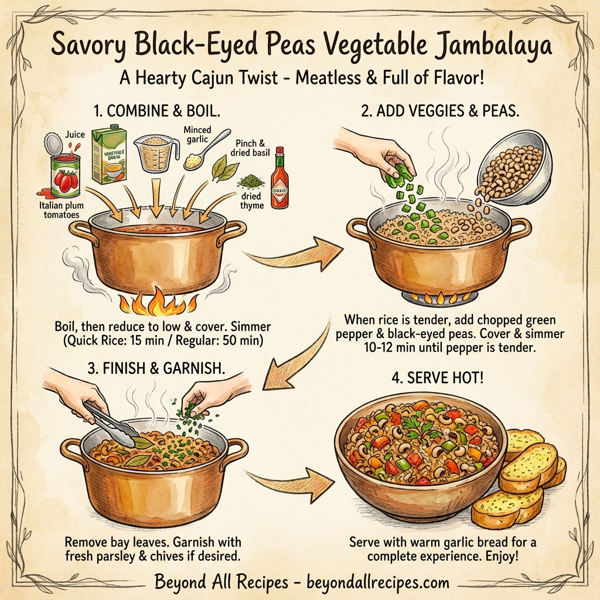 Savory Black-Eyed Peas Vegetable Jambalaya instructions