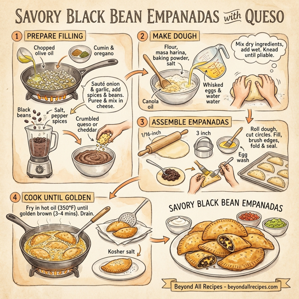 Savory Black Bean Empanadas with Queso instructions