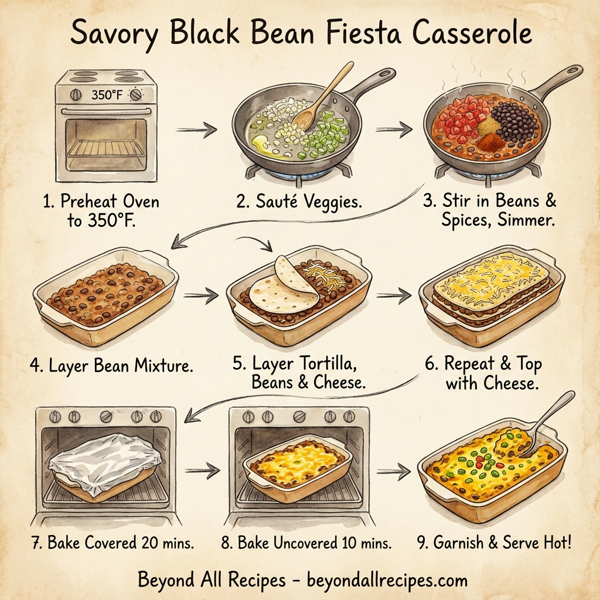 Savory Black Bean Fiesta Casserole instructions