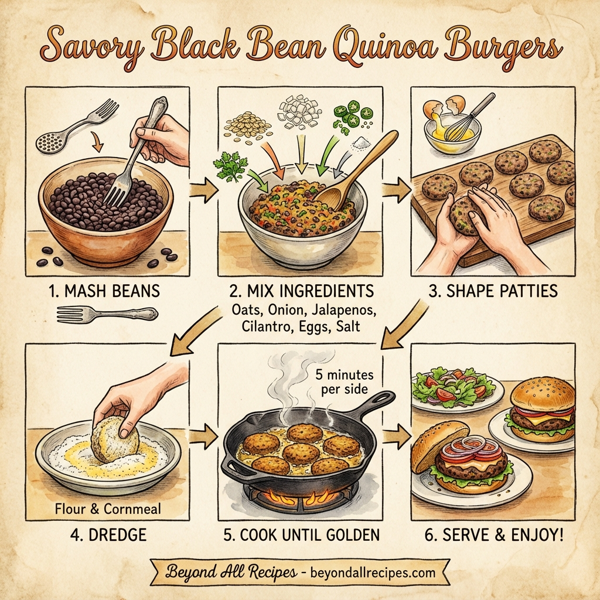 Savory Black Bean Quinoa Burgers instructions