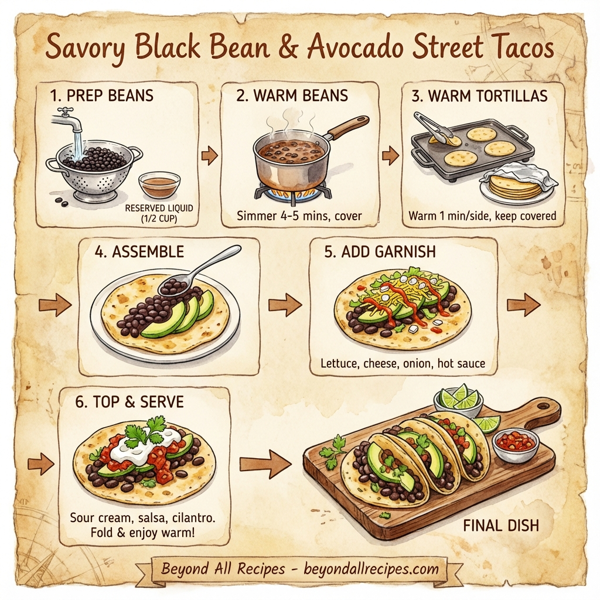 Savory Black Bean & Avocado Street Tacos instructions