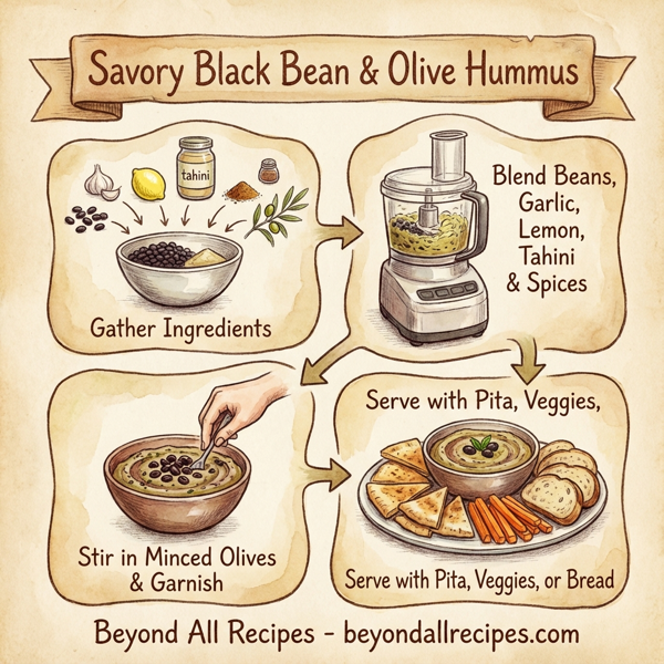 Savory Black Bean & Olive Hummus instructions