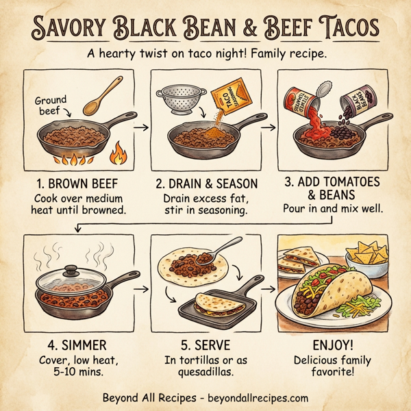 Savory Black Bean and Beef Tacos instructions