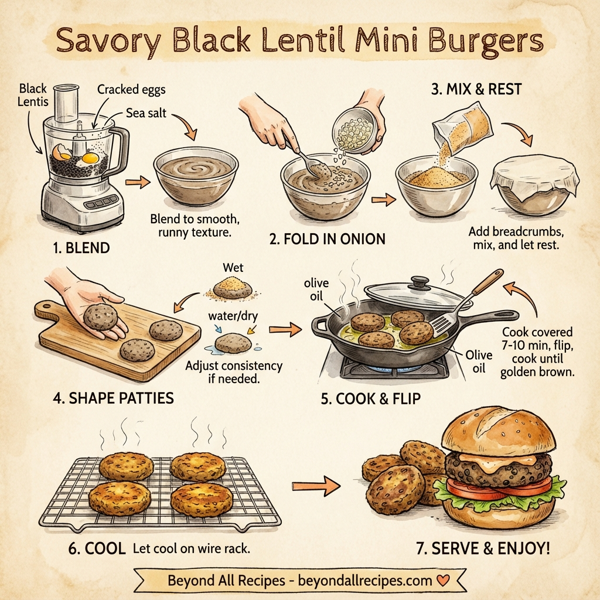 Savory Black Lentil Mini Burgers instructions