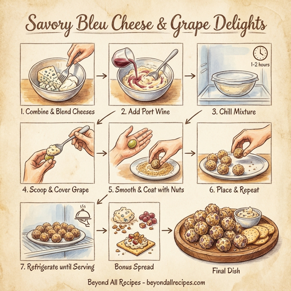 Savory Bleu Cheese & Grape Delights instructions