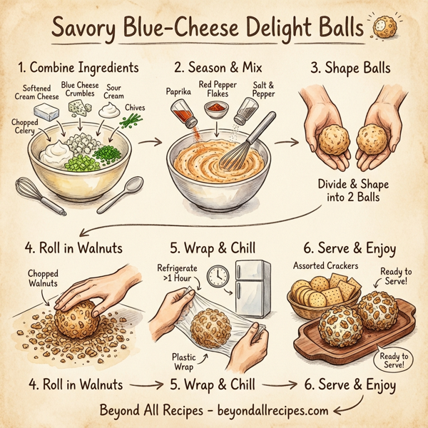 Savory Blue-Cheese Delight Balls instructions