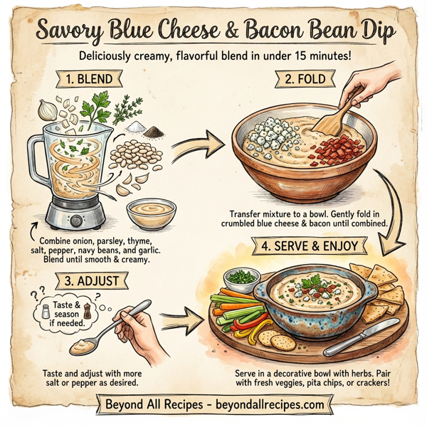 Savory Blue Cheese and Bacon Bean Dip instructions