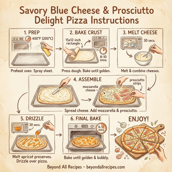 Savory Blue Cheese and Prosciutto Delight Pizza instructions
