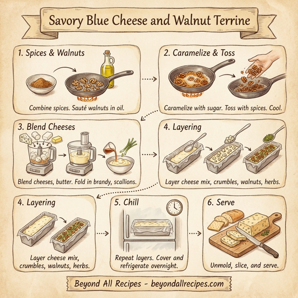 Savory Blue Cheese and Walnut Terrine instructions