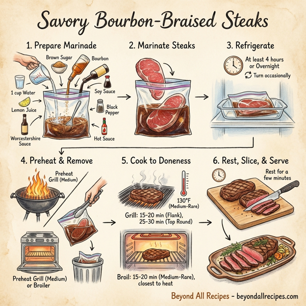Savory Bourbon-Braised Steaks instructions