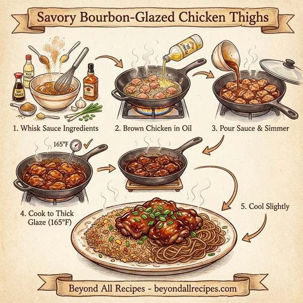 Savory Bourbon-Glazed Chicken Thighs instructions
