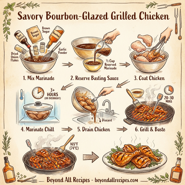 Savory Bourbon-Glazed Grilled Chicken instructions