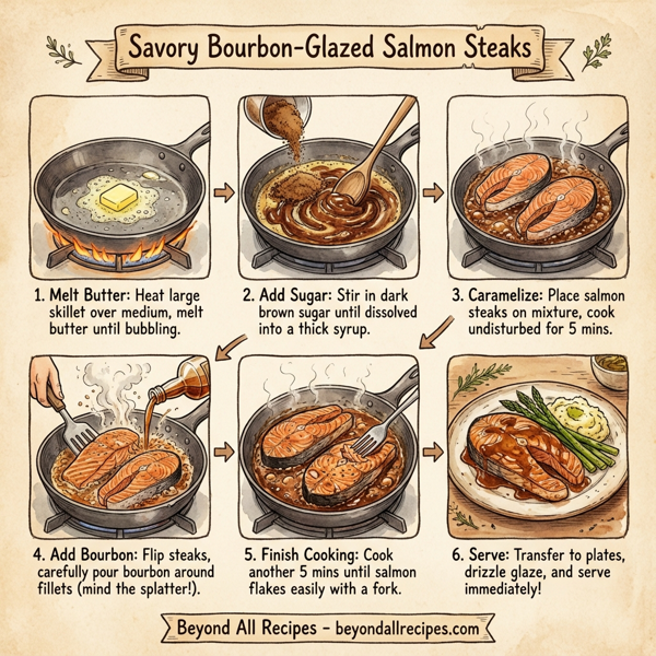 Savory Bourbon-Glazed Salmon Steaks instructions