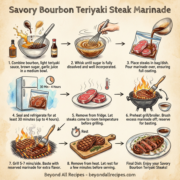 Savory Bourbon Teriyaki Steak Marinade instructions