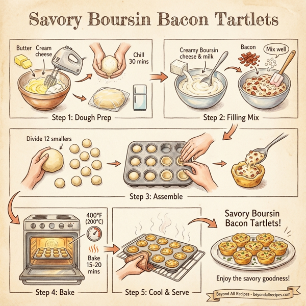 Savory Boursin Bacon Tartlets instructions