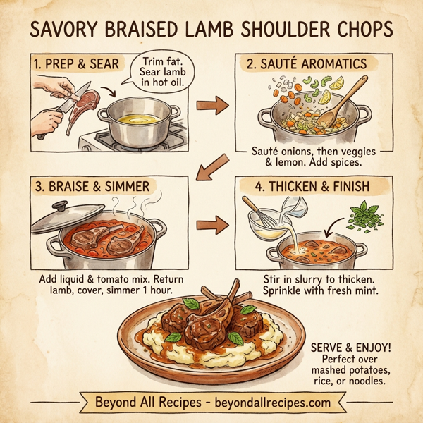 Savory Braised Lamb Shoulder Chops with Herb-Infused Vegetables instructions