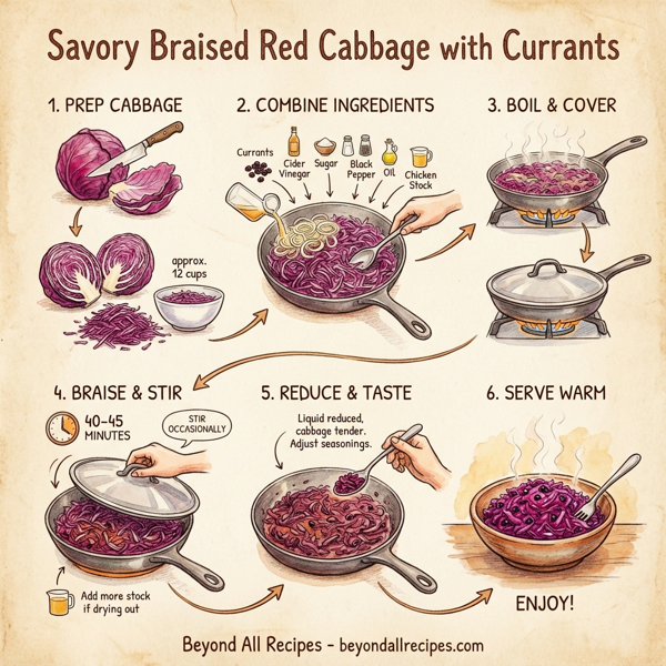 Savory Braised Red Cabbage with Currants instructions
