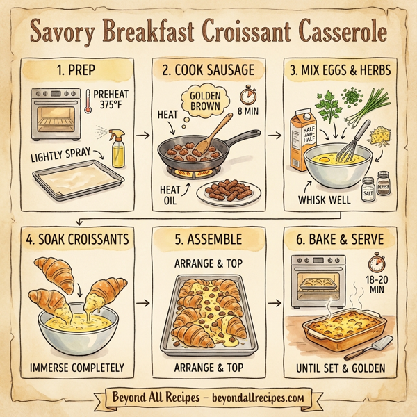 Savory Breakfast Croissant Casserole instructions