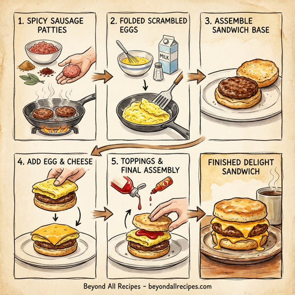 Savory Breakfast Delight Sandwich instructions