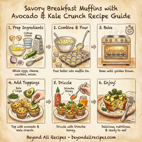 Savory Breakfast Muffins with Avocado & Kale Crunch instructions