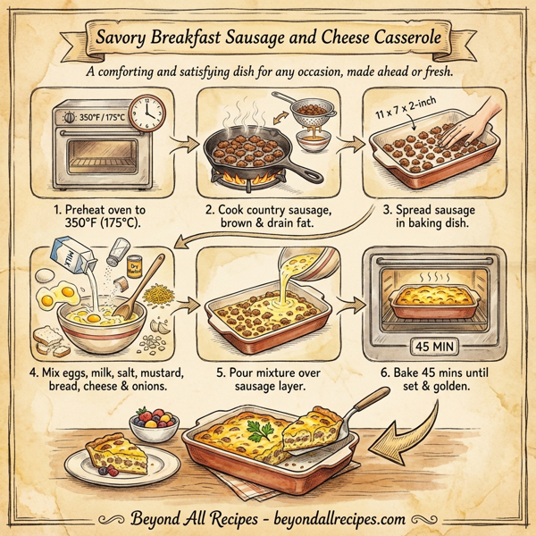 Savory Breakfast Sausage and Cheese Casserole instructions