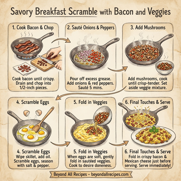 Savory Breakfast Scramble with Bacon and Veggies instructions
