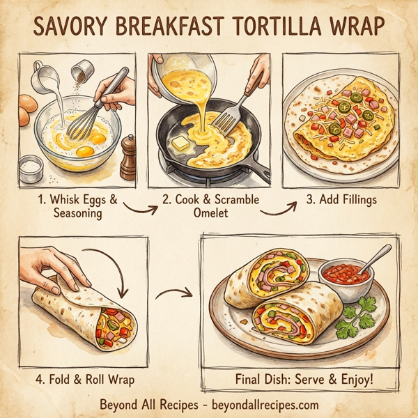 Savory Breakfast Tortilla Wrap instructions