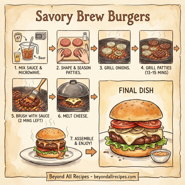 Savory Brew Burgers instructions