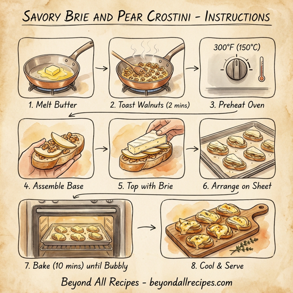Savory Brie and Pear Crostini instructions