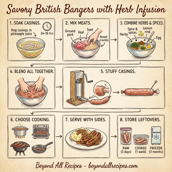 Savory British Bangers with Herb Infusion instructions