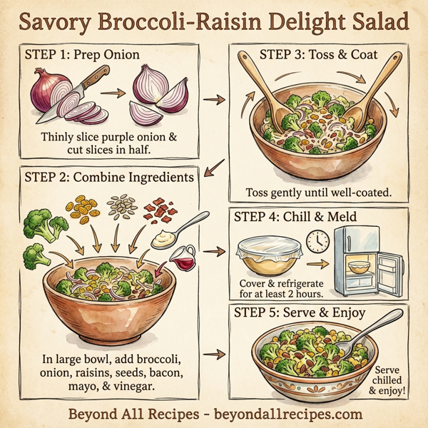Savory Broccoli-Raisin Delight Salad instructions