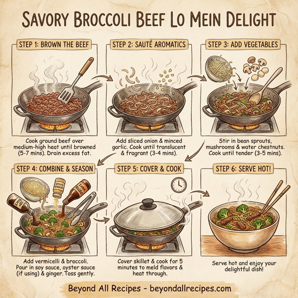 Savory Broccoli Beef Lo Mein Delight instructions
