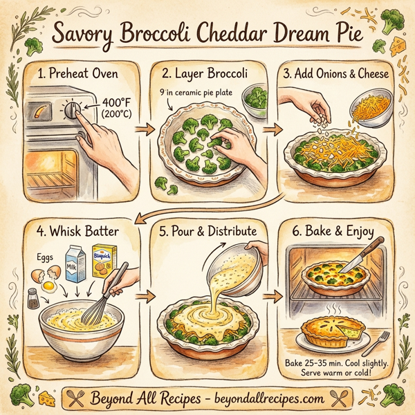 Savory Broccoli Cheddar Dream Pie instructions